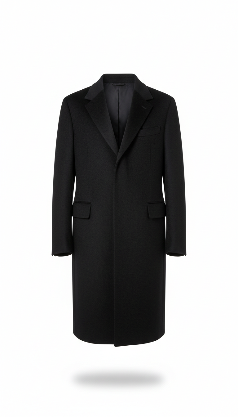 Tailored Cashmere Coat in Deep Onyx
